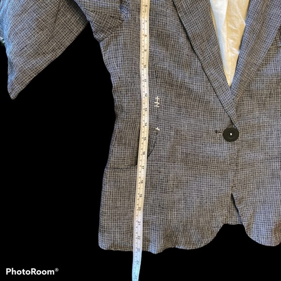 Max Studio Authentic Linen Blazer Jacket Silver - Picture 6 of 9